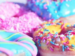 closeup photo of doughnuts